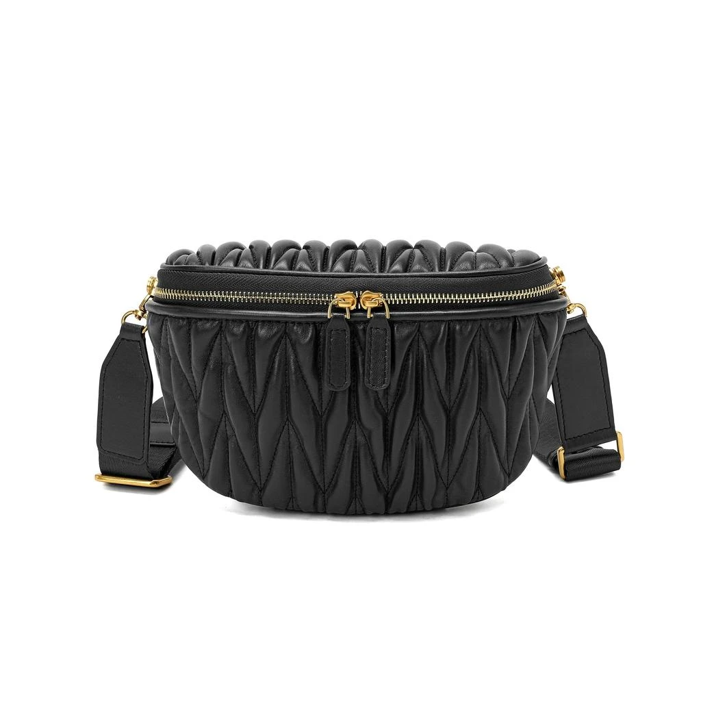 Tiffany & Fred Paris Tiffany & Fred Pleated & Quilted Sheepskin Leather Fanny Bag & Belt Bag 1