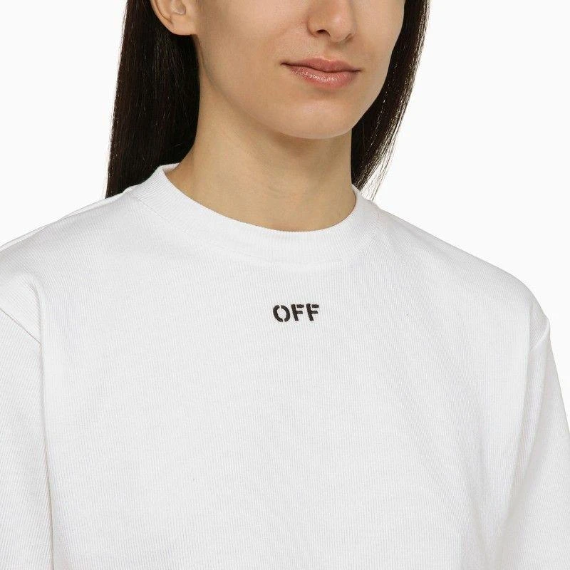 Off-White WHITE CROPPED T-SHIRT WITH LOGO 4