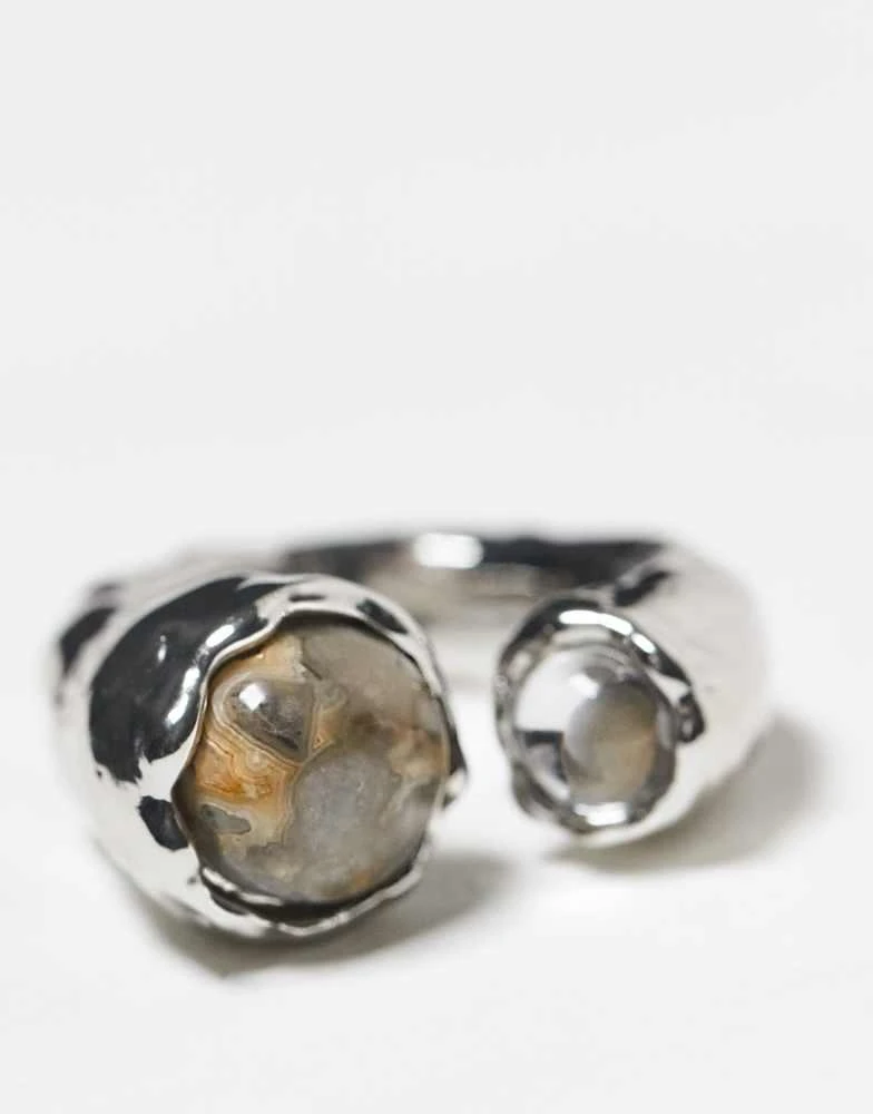 Weekday Weekday double stone ring in silver 2