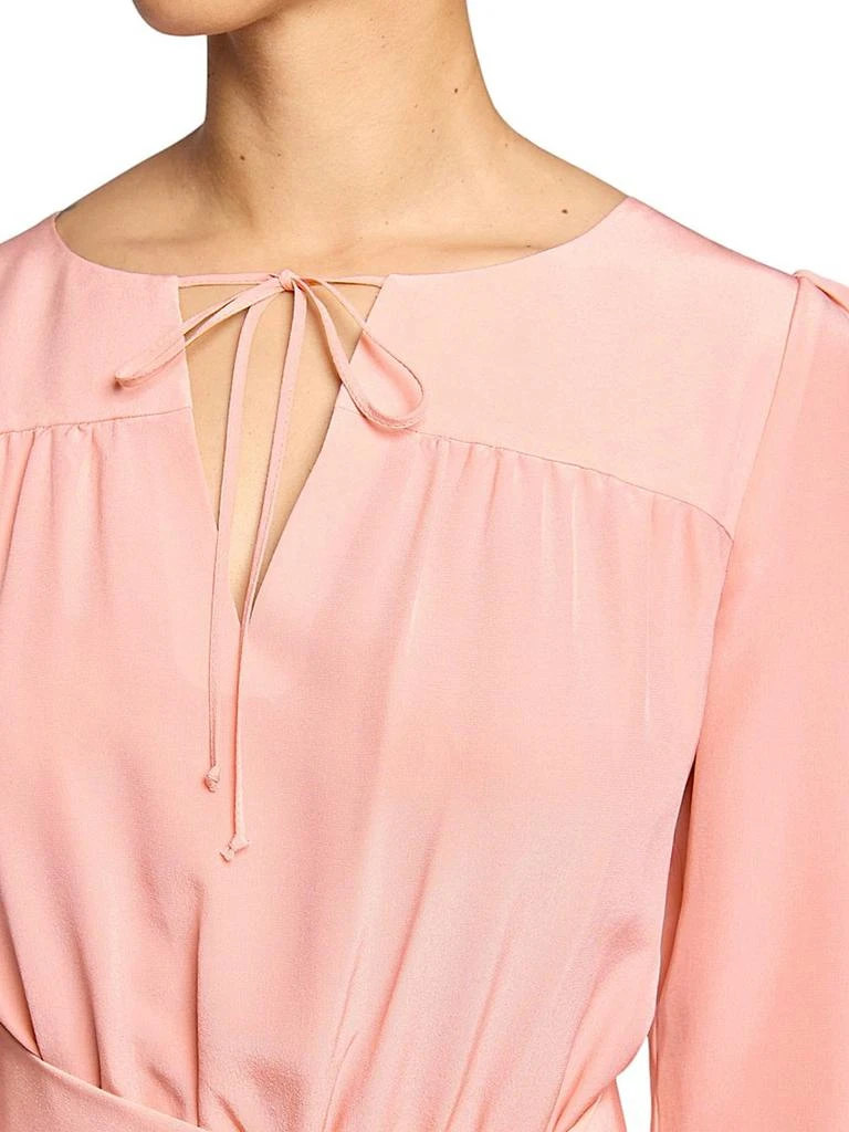 Santorelli Tie Neck A-Line Midi-Dress 6