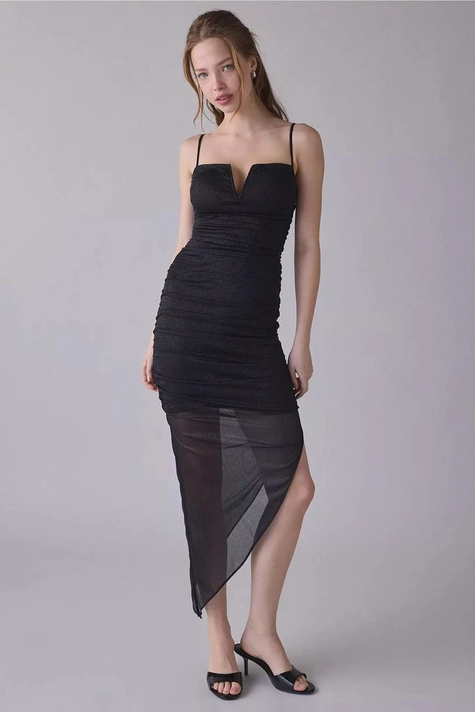 Urban Outfitters UO Deep Plunge Halter Ruched Mesh Midi Dress - Dresses &  Skirts - Compare Prices from 8+ Stores - Free Shipping - BeyondStyle