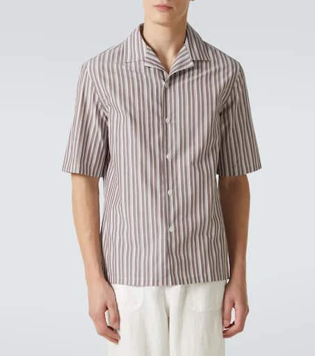 Brunello Cucinelli Striped cotton bowling shirt 3