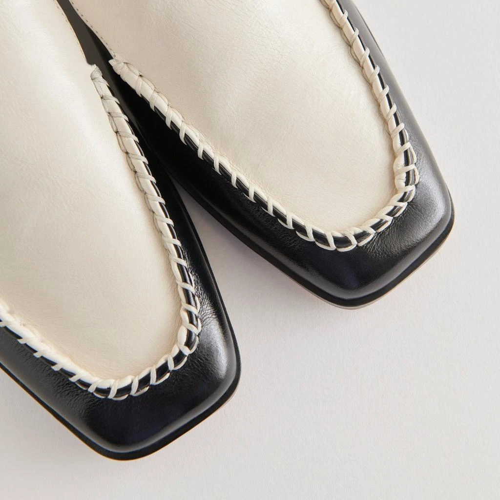 Dolce Vita Beny Wide Flats White Black Crinkle Patent 2