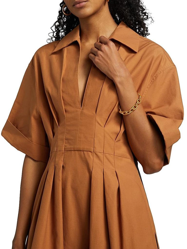 REISS Aubrey Pleated Cotton Poplin Shirtdress 6
