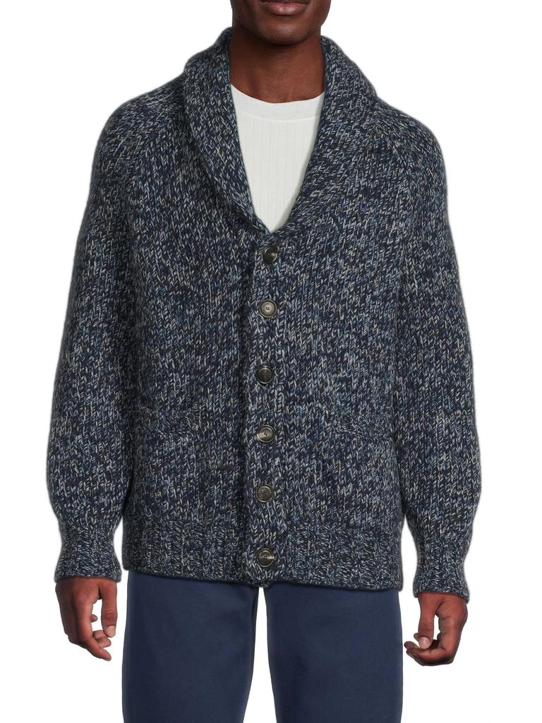 Brunello Cucinelli Wool-Cashmere-Silk Shawl Collar Cardigan 1