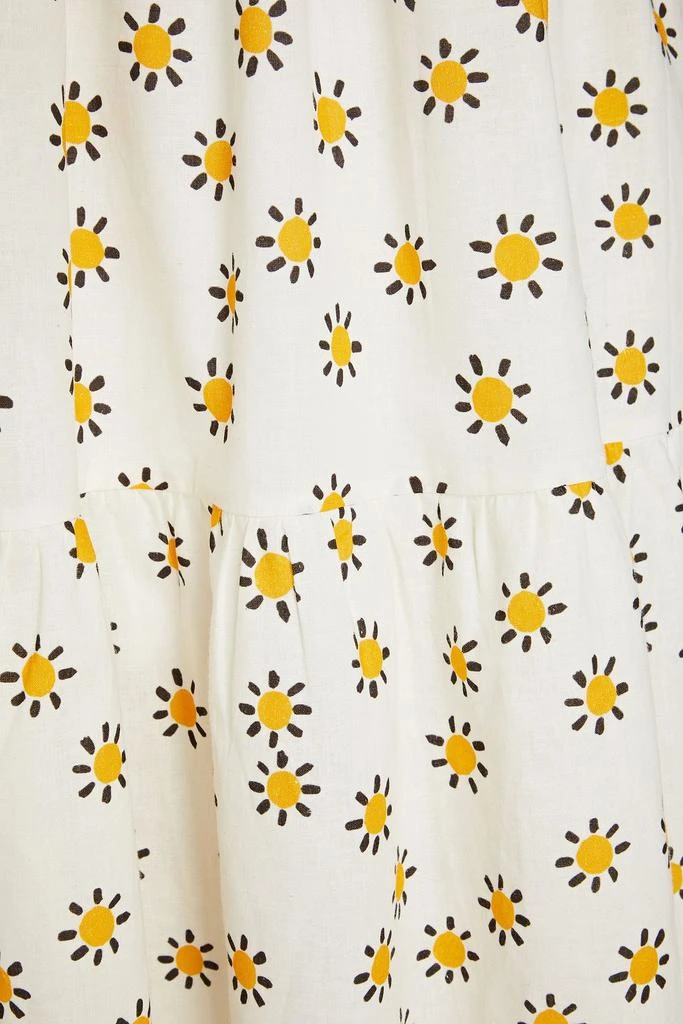 Chinti & Parker Gathered floral-print linen and cotton-blend midi dress 4
