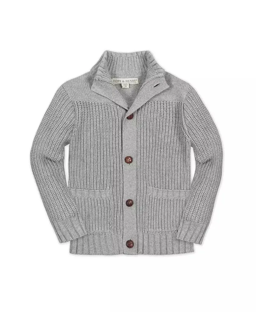 Hope & Henry Baby Boys Hope and Henry Long Sleeve Mock Neck Cardigan
