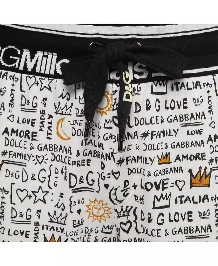 Pre-Owned Dolce & Gabbana Women's White Printed Cotton Knit Joggers 4