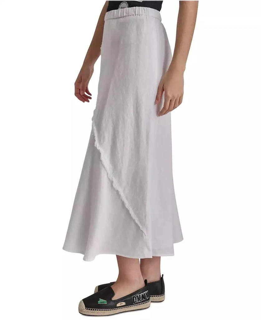 DKNY Women's Pull-On Fringe-Trim Linen Skirt 3