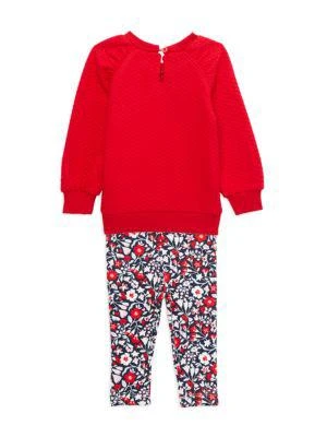 Tommy Hilfiger Little Girl’s 2-Piece Sweatshirt & Floral Leggings Set 2