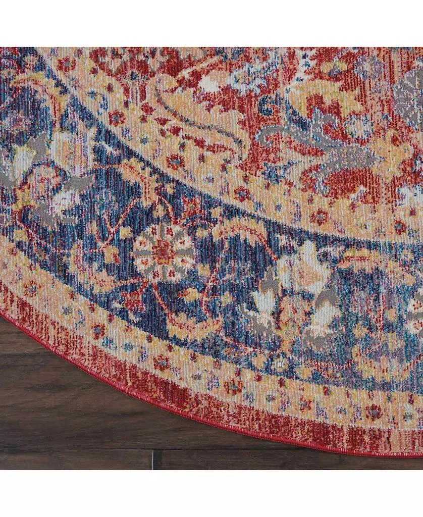 Nourison Ankara Global ANR02 Red 4' Round Rug 4