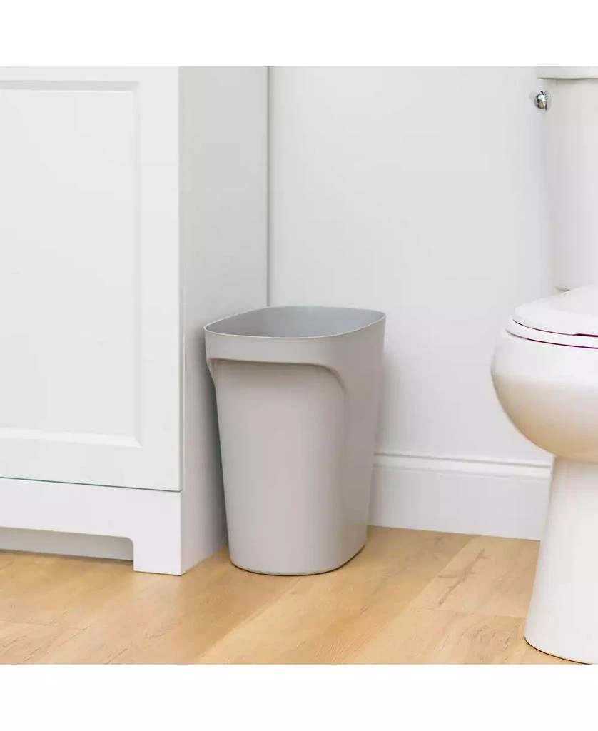 IRIS USA 6 Gallon / 24 Quart Plastic Wastebasket Trash Cans for Home, Office, Bedroom, Bathroom, Gray, 2-Pack 4