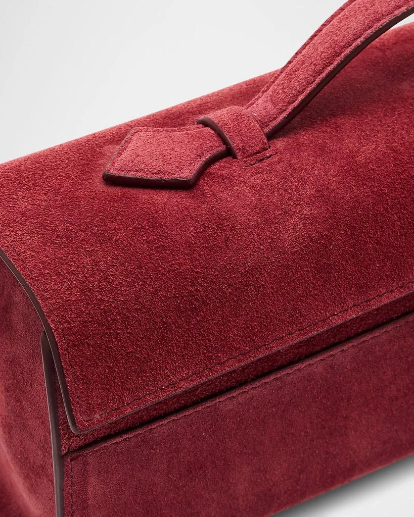 SAVETTE Slim Symmetry Pochette Suede Top-Handle Bag 6
