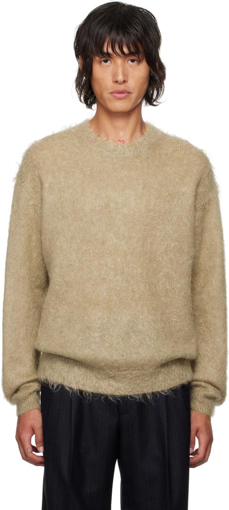 AURALEE Beige Super Kid Mohair Sweater - Hoodies - Free Shipping