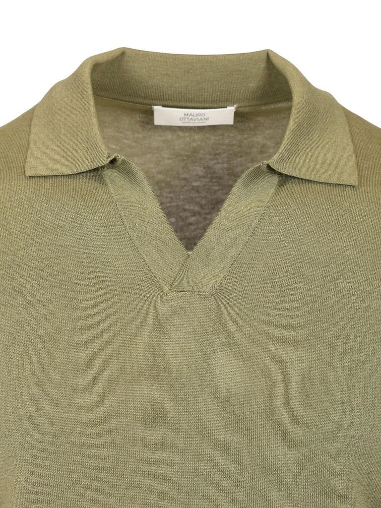 mauro ottaviani Mauro Ottaviani Split Neck Knitted Polo Shirt 3