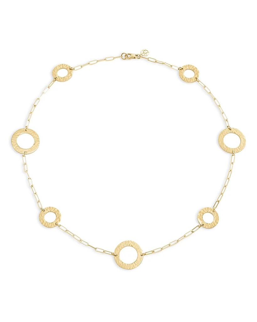 L. Klein 18K Yellow Gold Como Hammered Link Collar Necklace, 18" 1