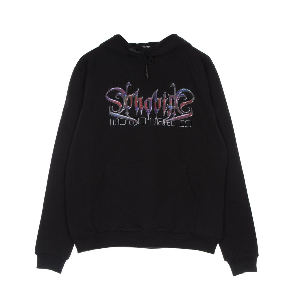 PHOBIA Men's Lightweight Hoodie Holographic Print Hoodie X Mondo Marcio Black