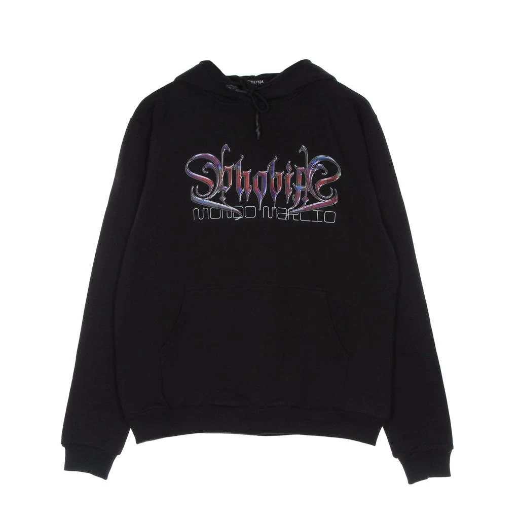 PHOBIA Men's Lightweight Hoodie Holographic Print Hoodie X Mondo Marcio Black 1