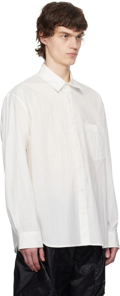 Solid Homme White Embroidered-Logo Shirt 2