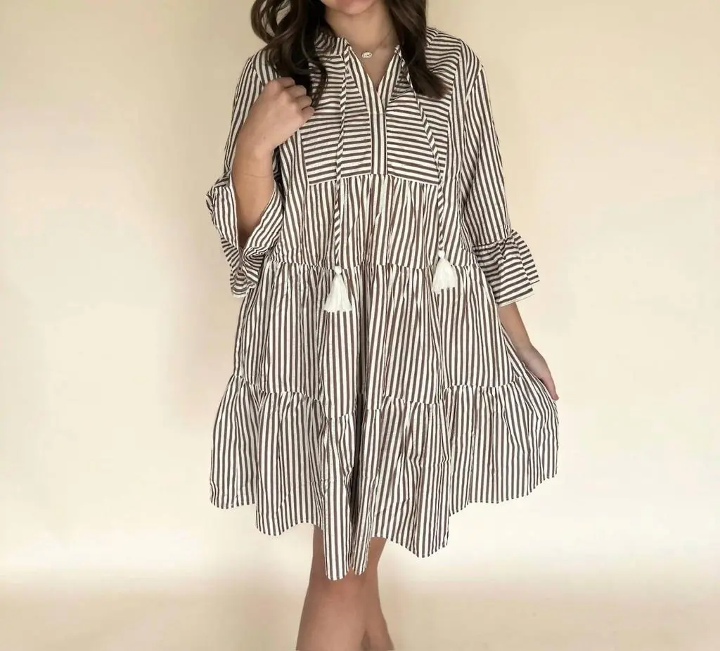 Oddi Oddi - Brisa Striped Baby Doll Dress