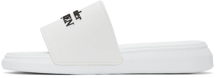 Alexander McQueen White Logo Pool Slides 3