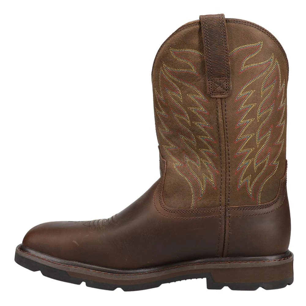 Ariat Groundbreaker Tooled-Inlay Steel Toe Pull On Work Boots 3