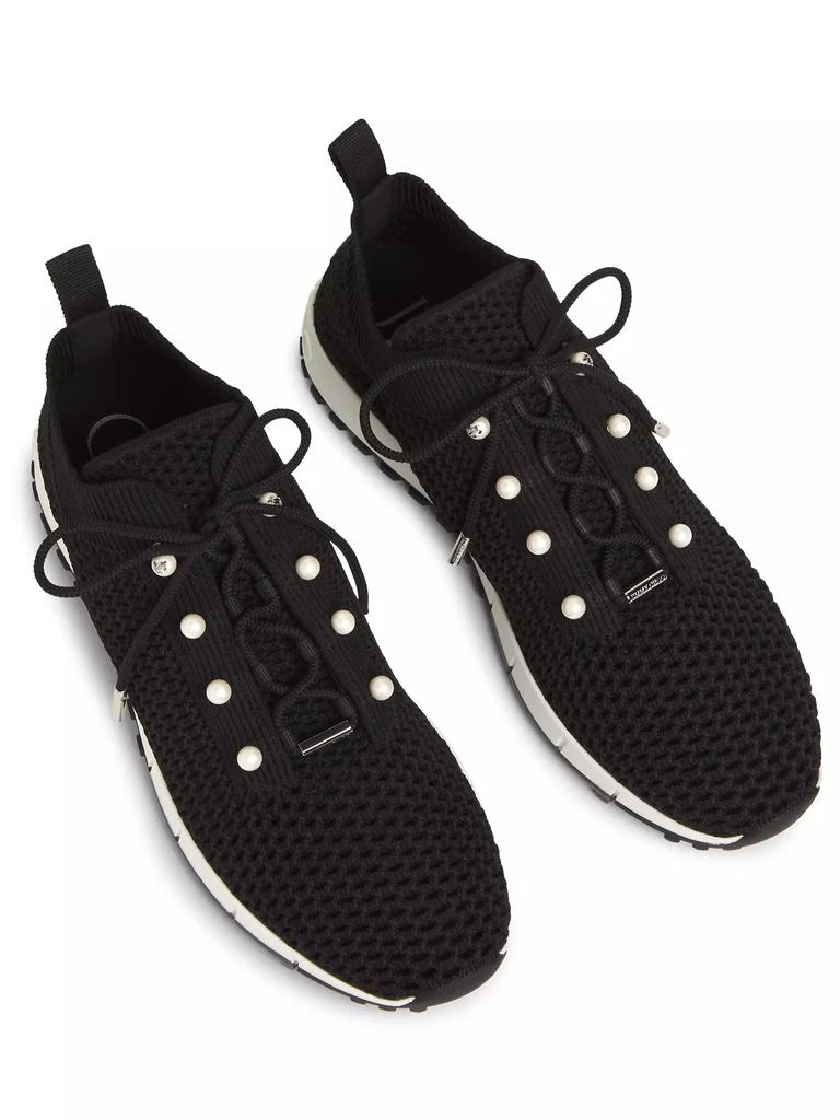 Jimmy Choo Veles Faux Pearl-Embellished Crocheted Sneakers 4