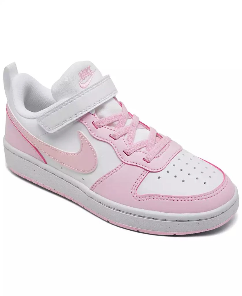 NIKE Little Girls Court Borough Low Recraft Adjustable Strap Casual Sneakers from Finish Line