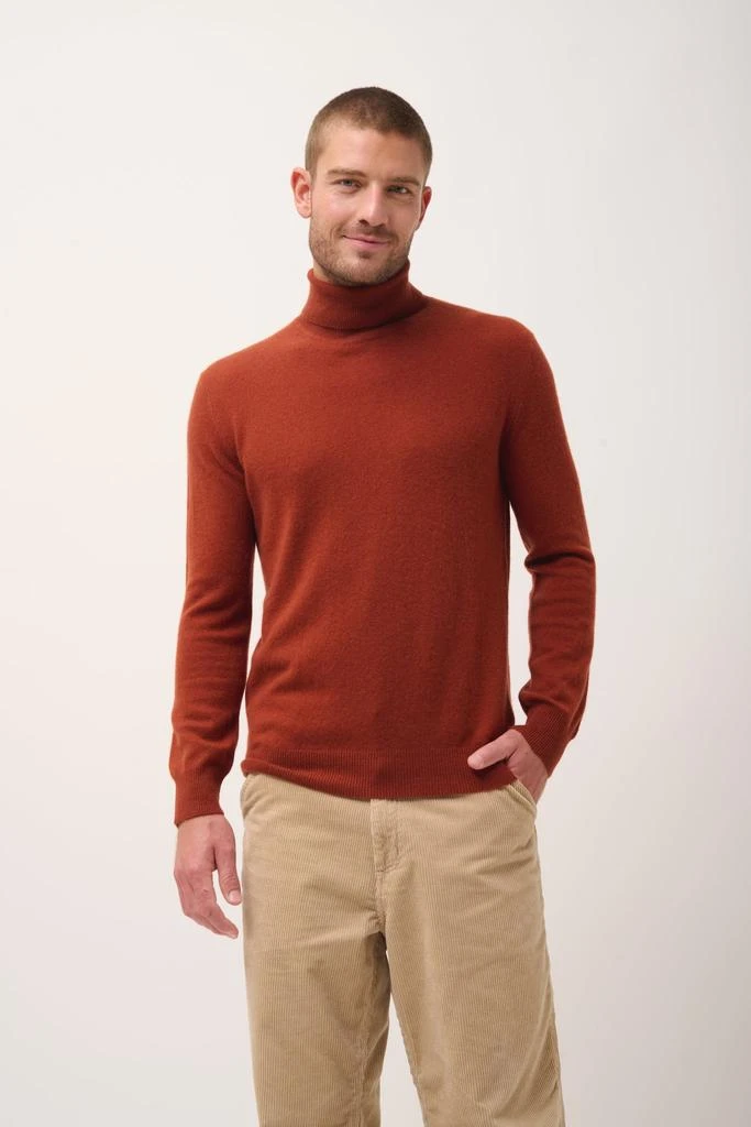 Just Cashmere Pull Col Roulé Connor - 100% Cachemire 2 Fils - Écureuil - Homme 4