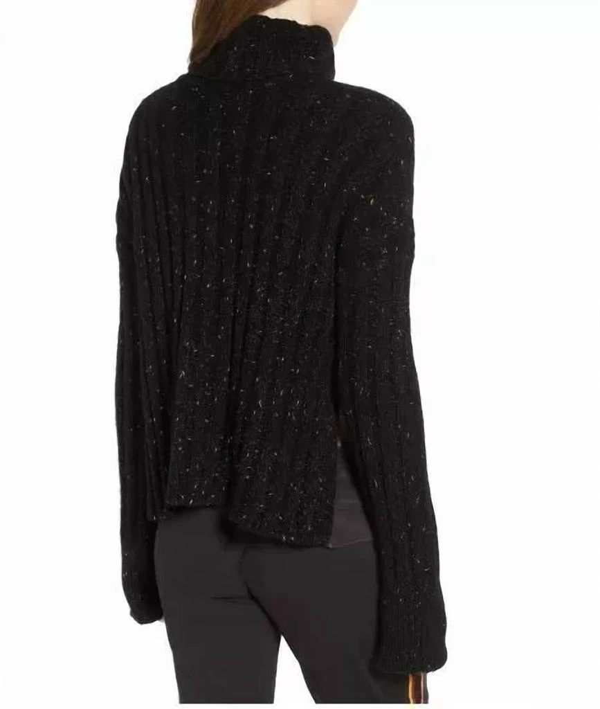 Pam & Gela Pam & Gela - Sweater Side Slit Turtleneck Wool Blend Metallic 4