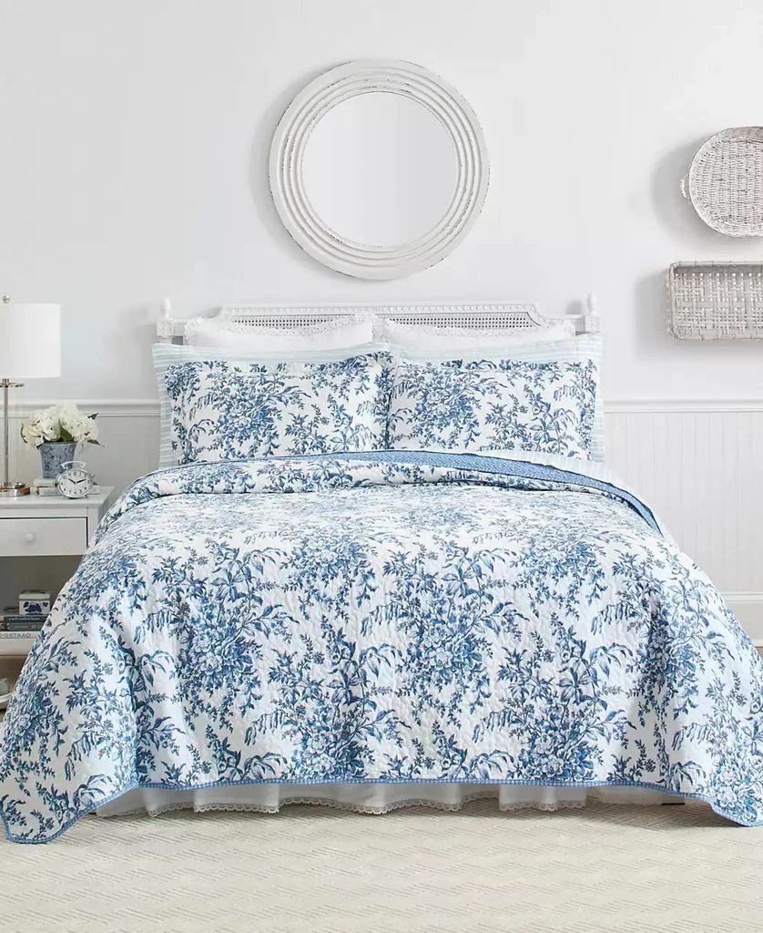 Laura Ashley Bedford Cotton Reversible 3-Pc. Quilt Set, Full/Queen 6