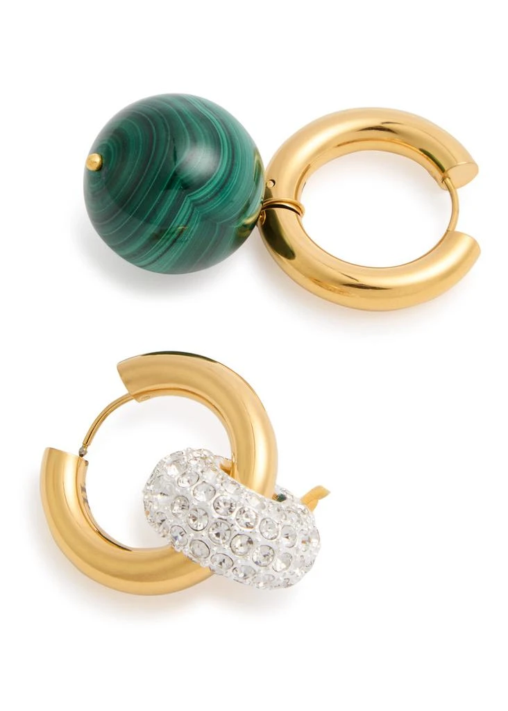 Timeless Pearly Mismatched 24kt gold-plated hoop earrings 4