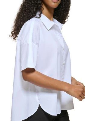 Calvin Klein Klein Womens Essential Short Sleeve Poplin Shirt 5