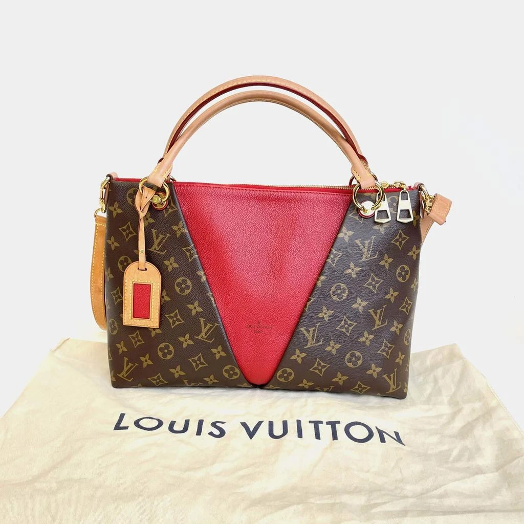 Louis Vuitton Louis Vuitton Red Monogram Canvas and Leather V Tote Bag 10
