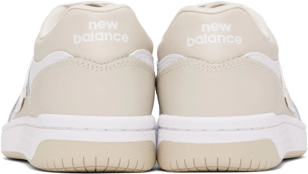 New Balance Beige & White 480 Sneakers 2