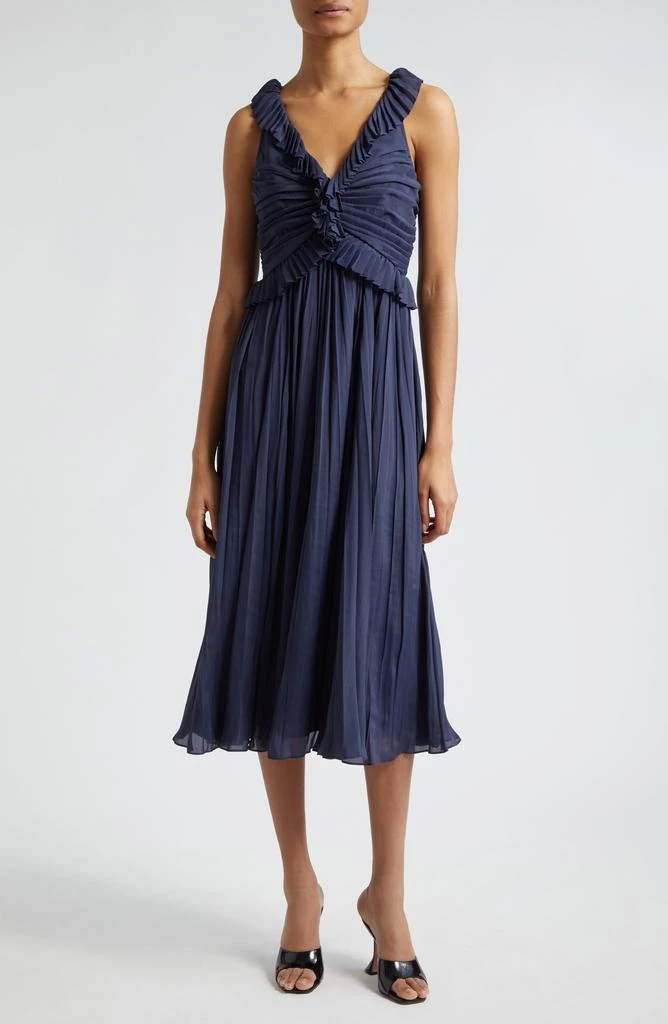 Cinq à Sept Callowary Ruffle Detail Midi Dress 1