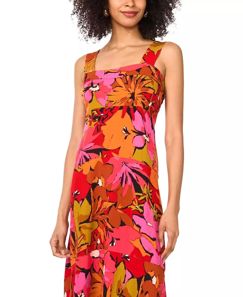 Vince Camuto Women's Floral Square-Neck Smocked-Back Sleeveless Maxi Dress 2