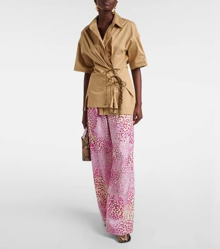 Dries Van Noten Jacquard wide-leg pants 2
