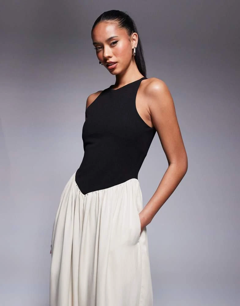 ASOS ASOS DESIGN hybrid wide leg jersey and cupro jumpsuit 3