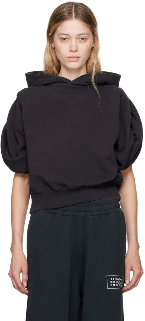 MM6 Black Flared Sleeve Hoodie 1