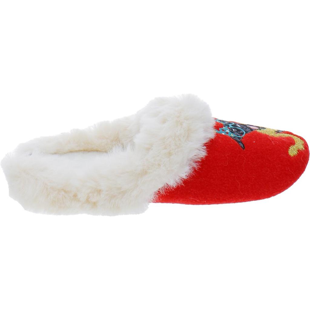 Joules Slippet Luxe Womens Fleece Lining Felt Applique Scuff Slippers