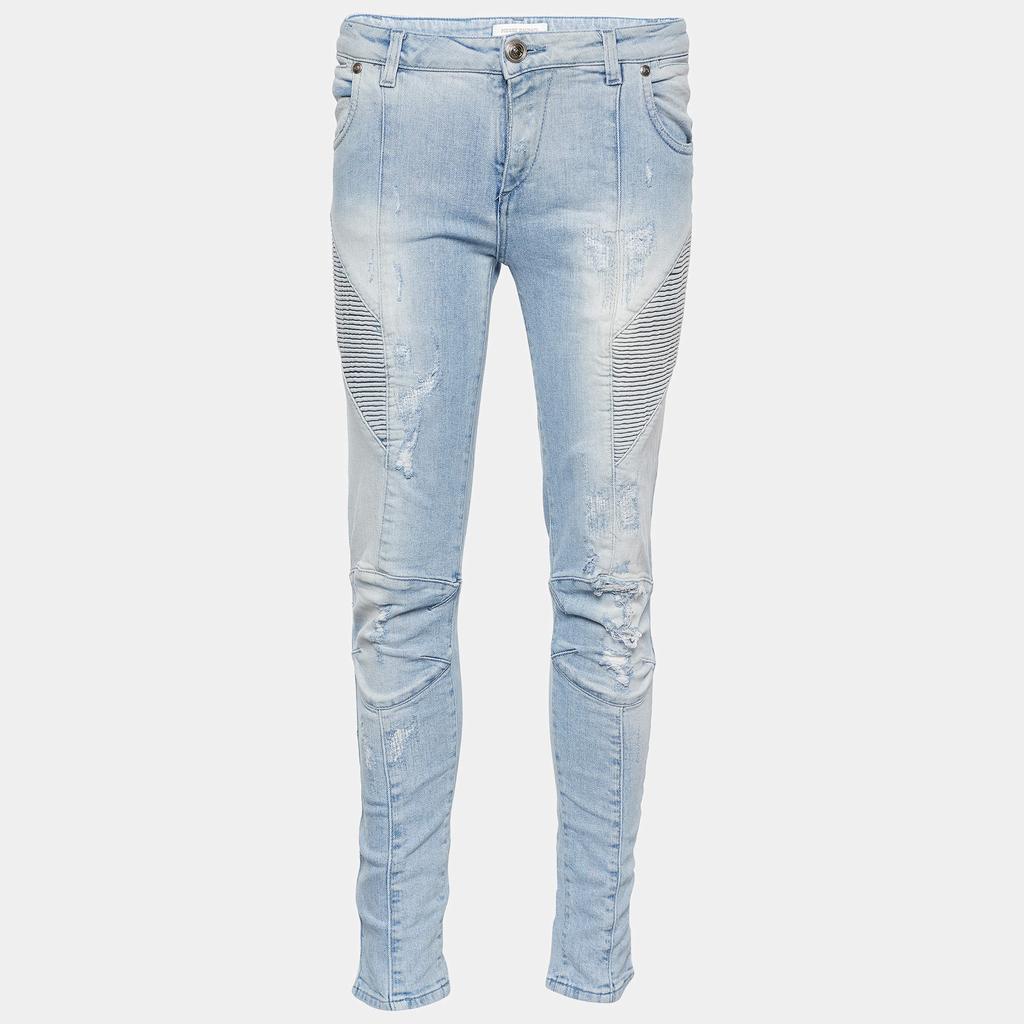 PIERRE BALMAIN Pierre Balmain Blue Denim Distressed Jeans M/Waist 28"