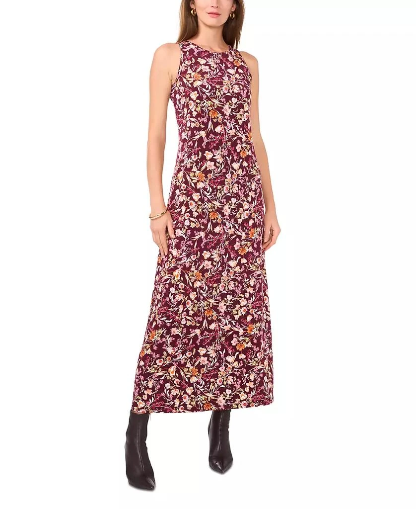 Vince Camuto Women's Floral Sleeveless Keyhole-Back Crewneck Maxi Dress 1