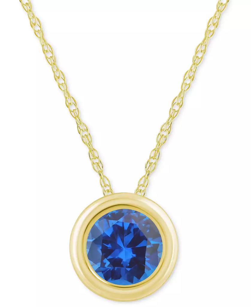 Macy's Gemstone Round 18" Pendant Necklace in 10k Yellow Gold (also in 10k White Gold)