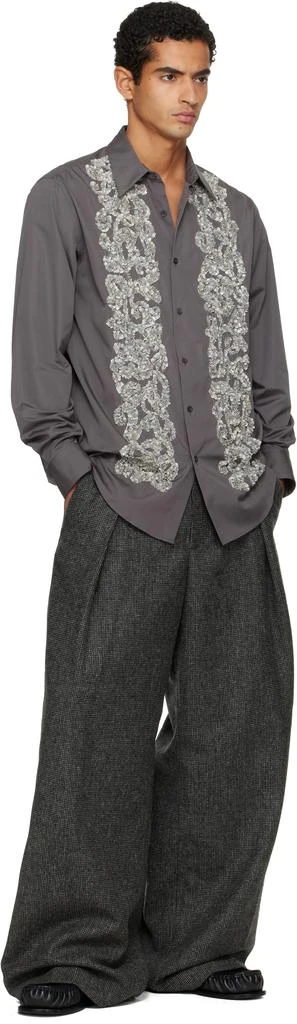 Dries Van Noten Gray Embellished Shirt 4