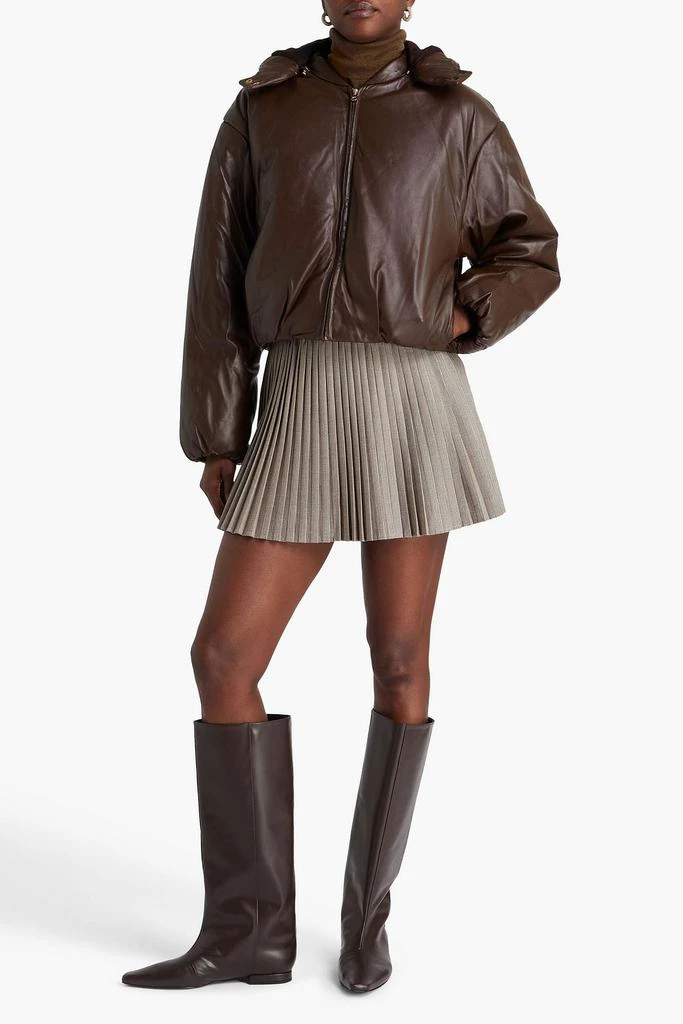 Sandro Leather hooded jacket 2