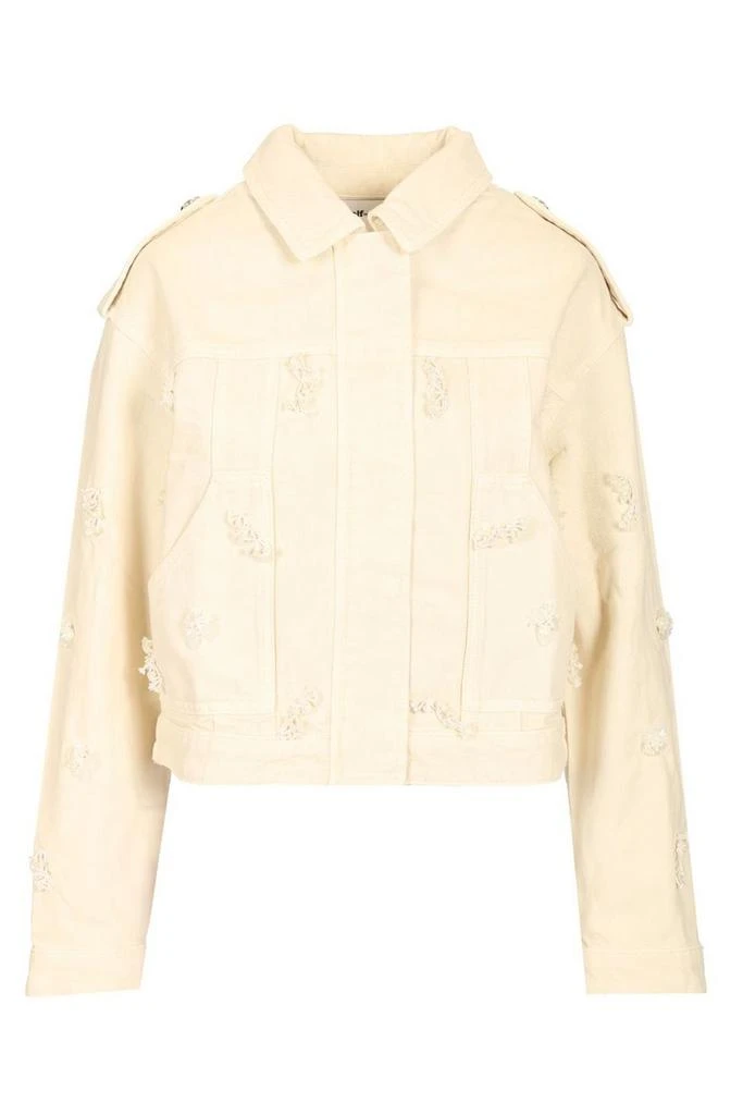 Self Portrait Self-Portrait Floral Beaded Denim Jacket from Cettire