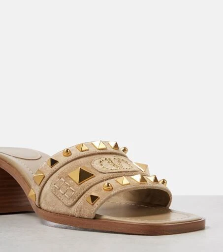 Valentino Plaster Caster 50 studded suede mules 5