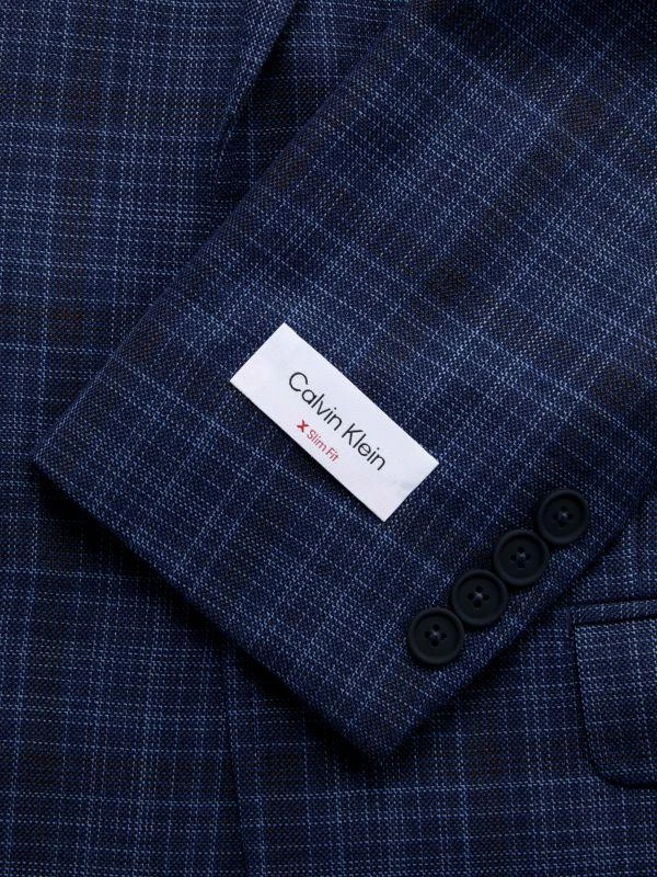 Calvin Klein Slim Fit Plaid Wool Blend Blazer 3