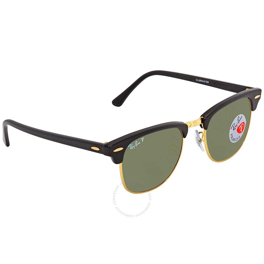 Ray-Ban Clubmaster Polarized Green Classic G-15 Square Sunglasses RB3016 90158E 49 1